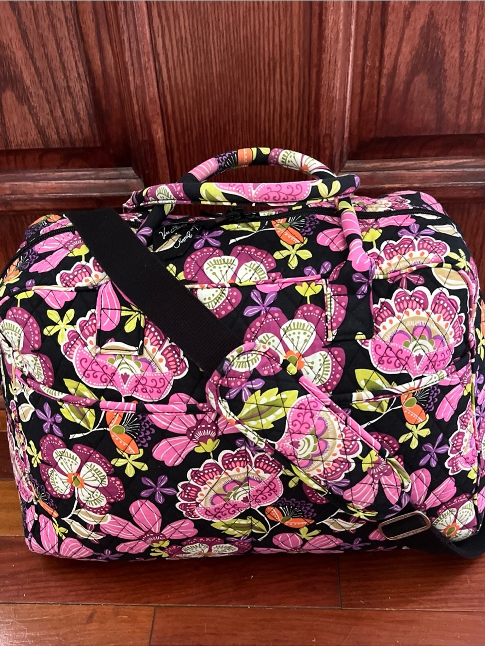 Vera Bradley Vintage Pirouette Pink Large Weekender Carry On Bag Retired Rare